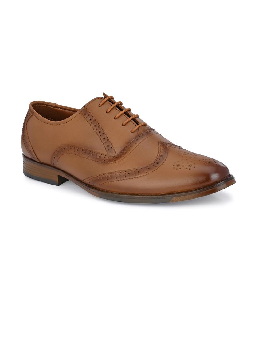 tan leather laceup brouges - 19343031 - Zoom Image - 0