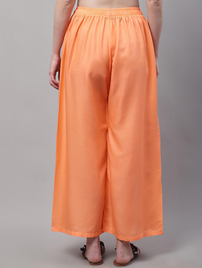 solid viscose flared palazzo - 19343057 - Standard Image - 2