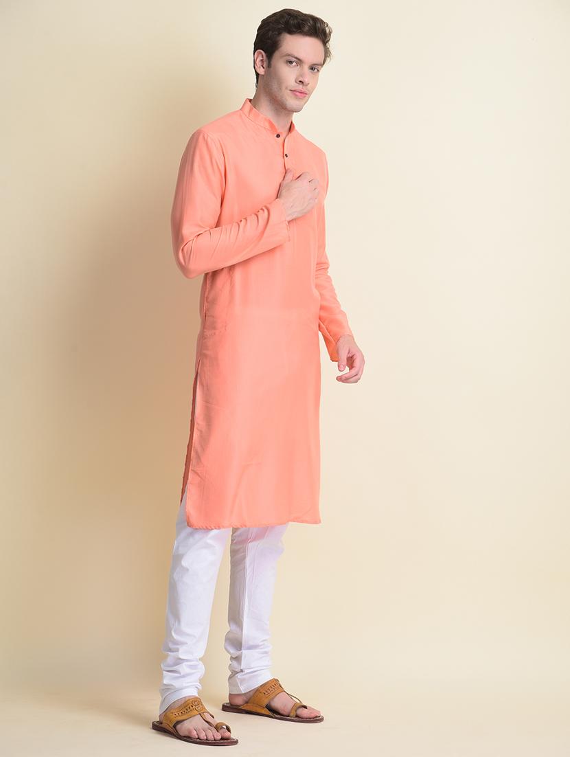 men solid kurta churidar ethnic wear set - 19344357 - Standard Image - 2