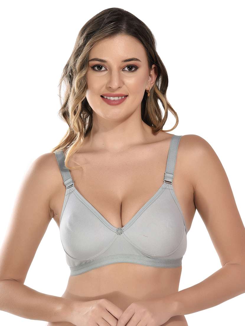 grey solid t-shirt bra