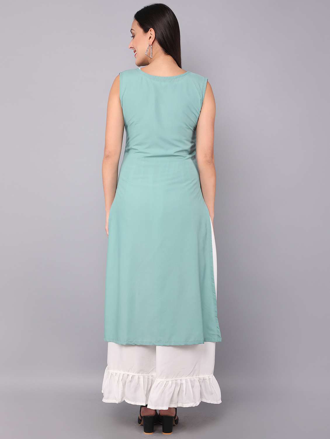 blue rayon a-line dress - 19349138 -  Standard Image - 2