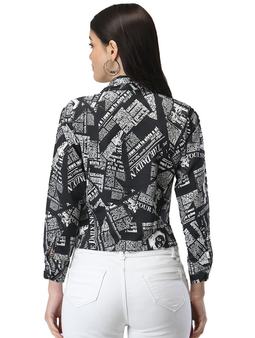 black crepe regular top - 19349379 - Standard Image - 2