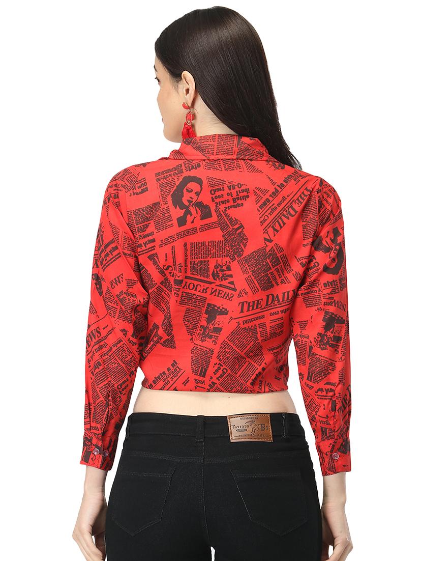 red crepe regular top - 19349381 - Standard Image - 2