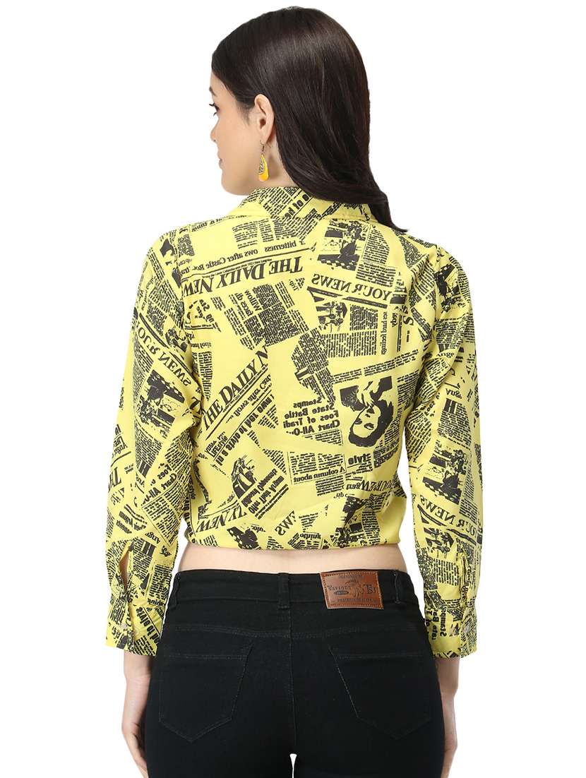 yellow crepe regular top - 19349382 - Standard Image - 2