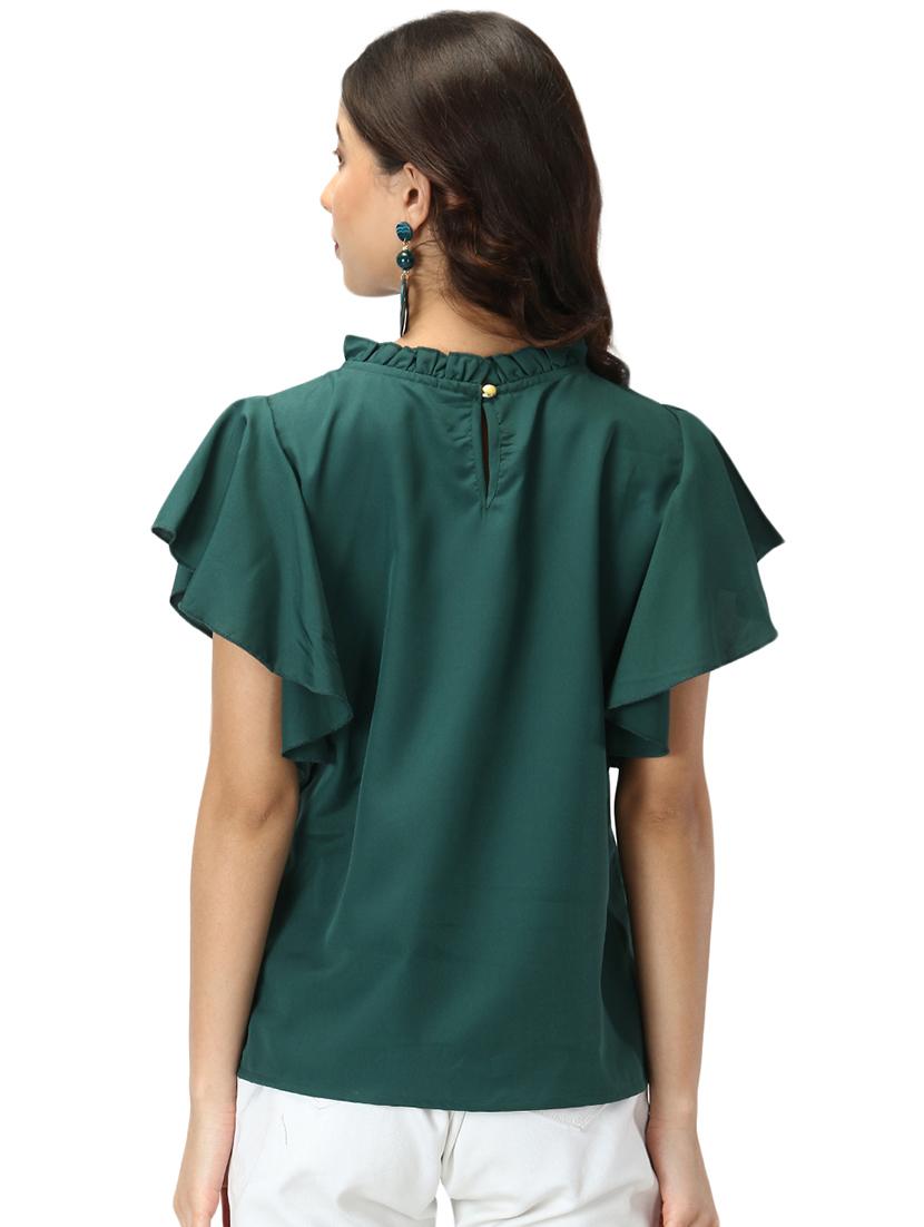 green solid regular top - 19349393 - Standard Image - 2