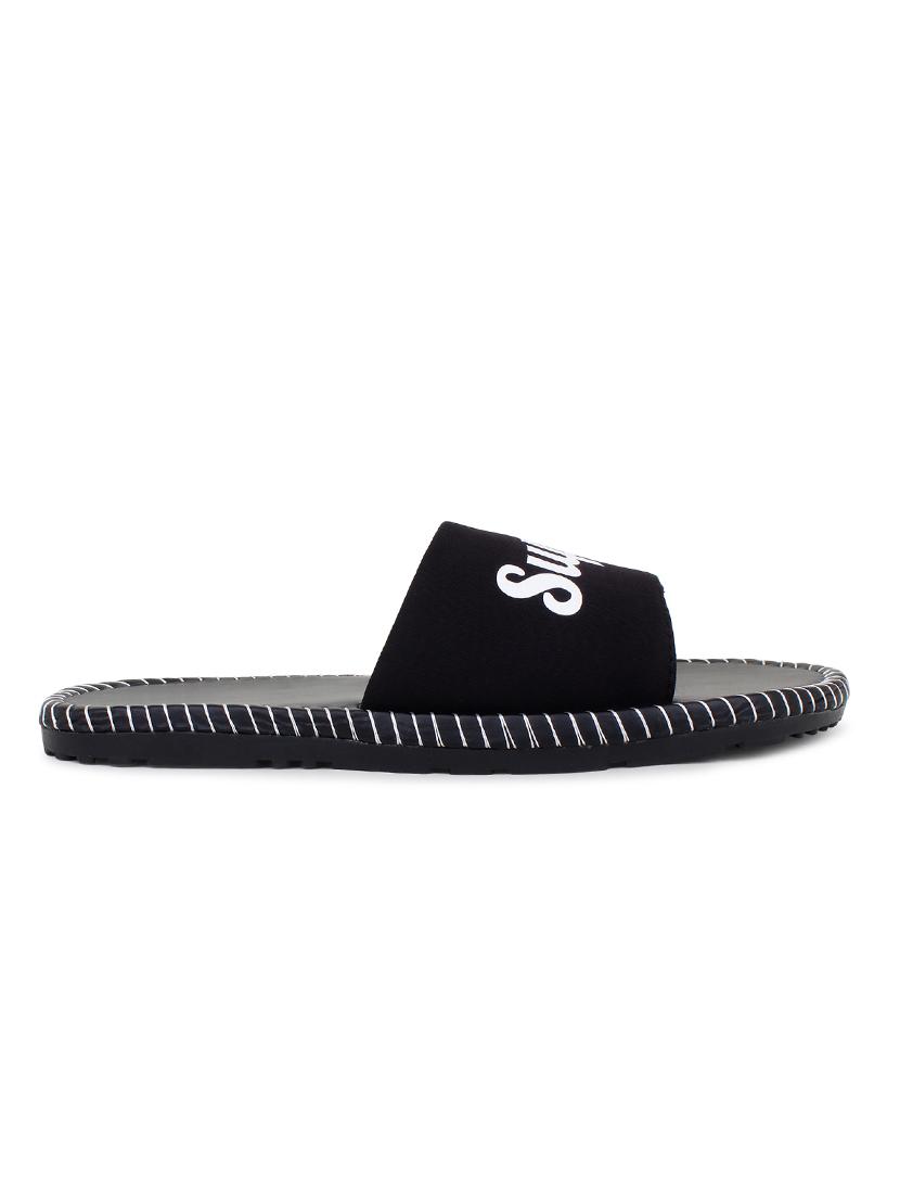 black rubber slip on flip flops - 19349425 - Standard Image - 2