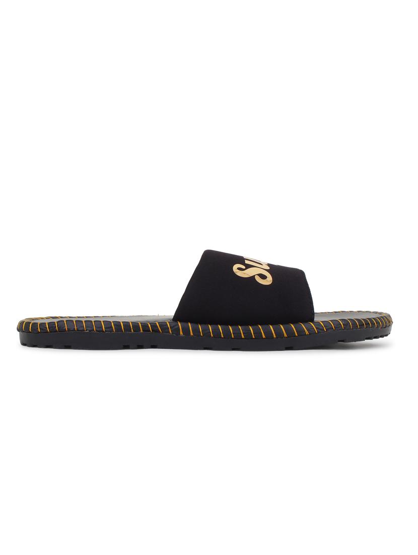 gold rubber slip on flip flops - 19349426 - Standard Image - 2