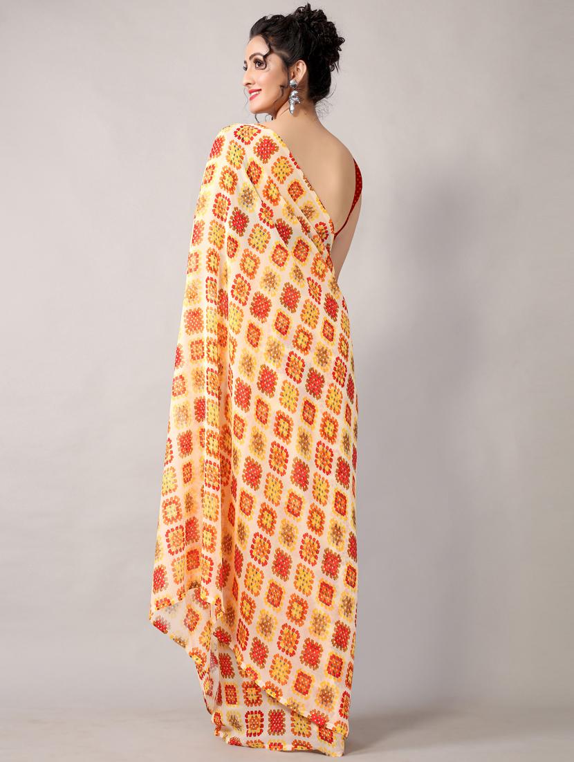 women's conversational beige colored saree with blouse - 19349509 - Standard Image - 2