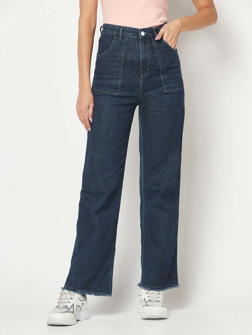 women's plain straight fit jeans