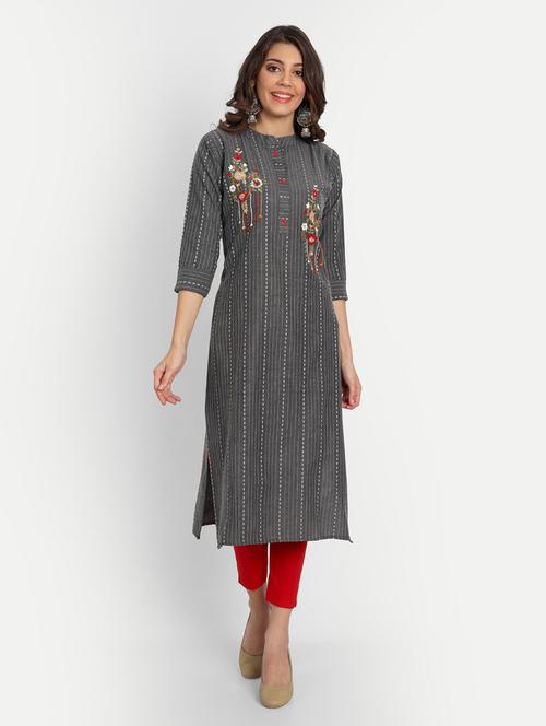 women's straight kurta - 19350038 -  Standard Image - 0