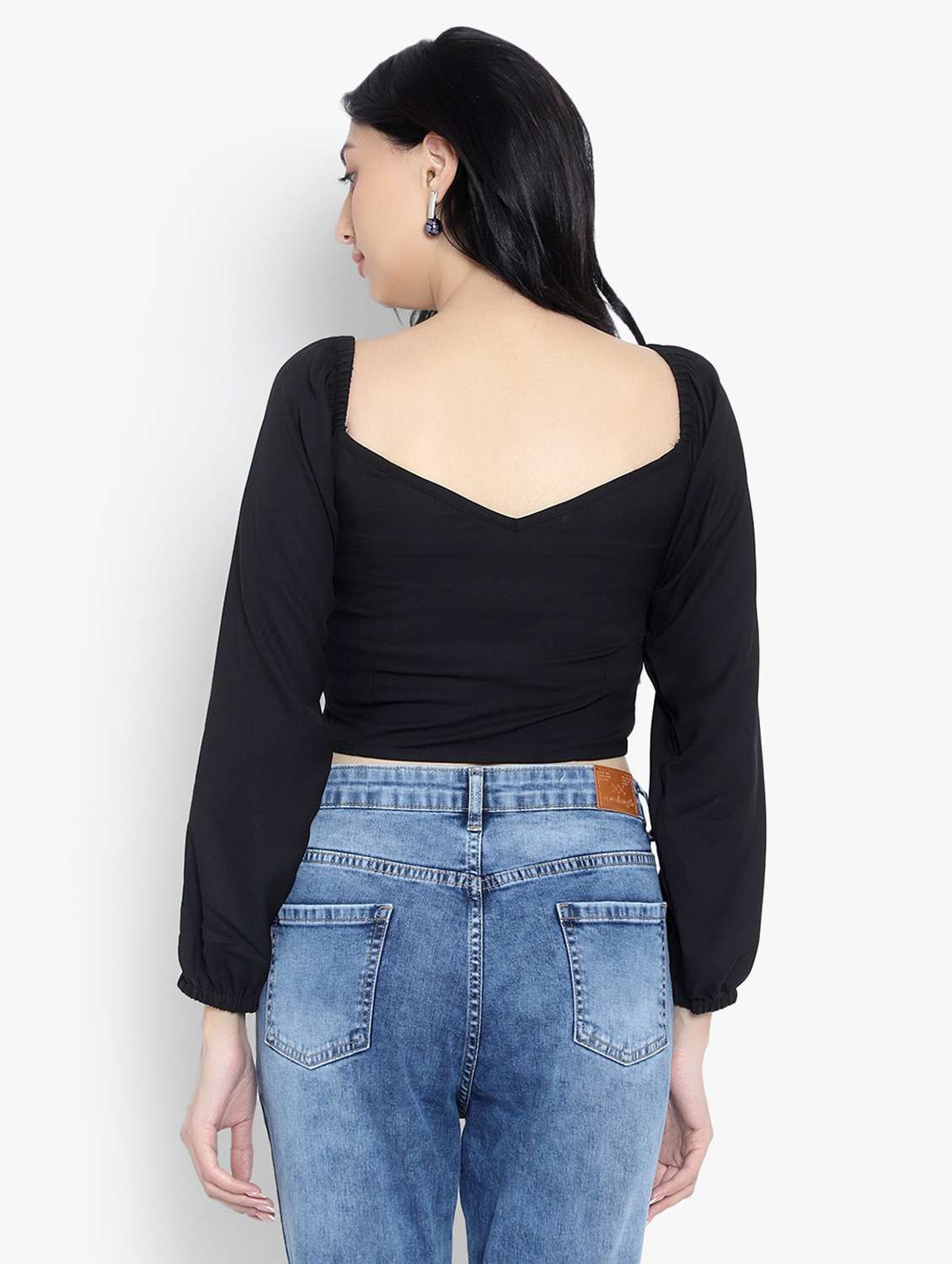 women's crop sweetheart neck top - 19350123 -  Standard Image - 2