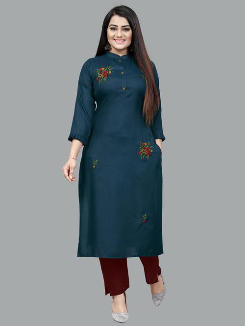 women's straight kurta - 19350381 - Standard Image - 0