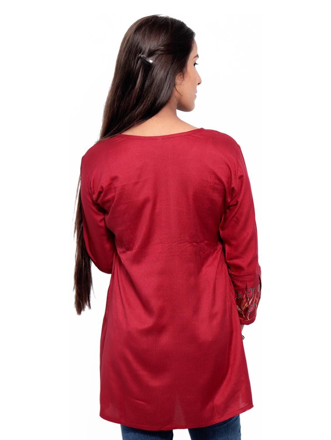 women's peplum round neck top - 19350501 - Standard Image - 2