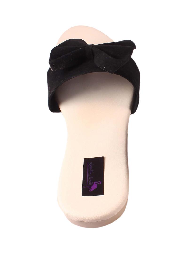 solid bow detailed slip on flats - 19351398 - Standard Image - 2