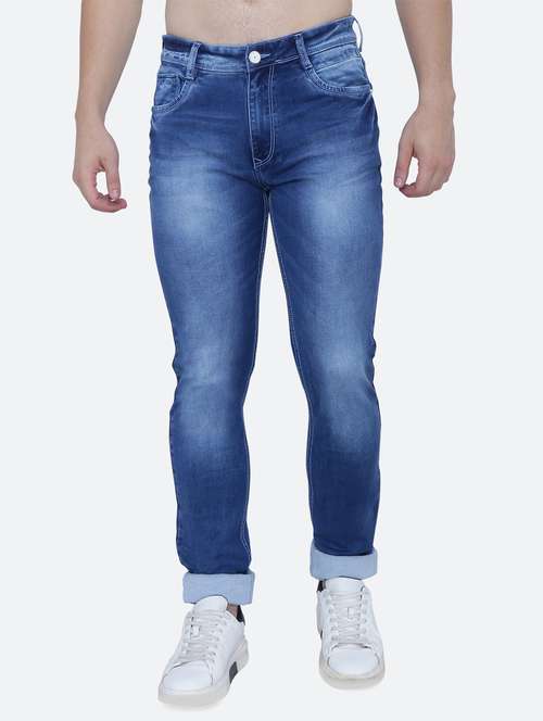 mens slim fit plain jeans - 19351949 - Standard Image - 0