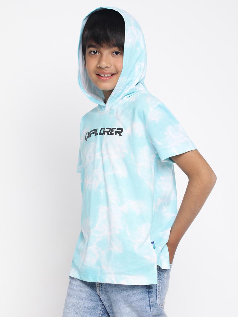 boys hooded front print t-shirt - 19352880 - Standard Image - 2