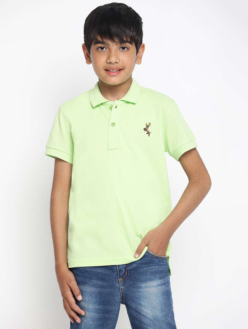 boys polo neck solid t-shirt