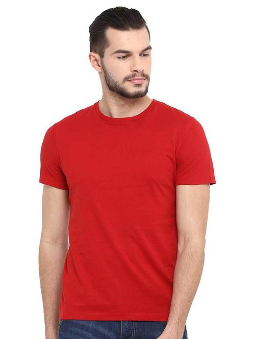 red solid regular t-shirt - 19353132 - Standard Image - 0