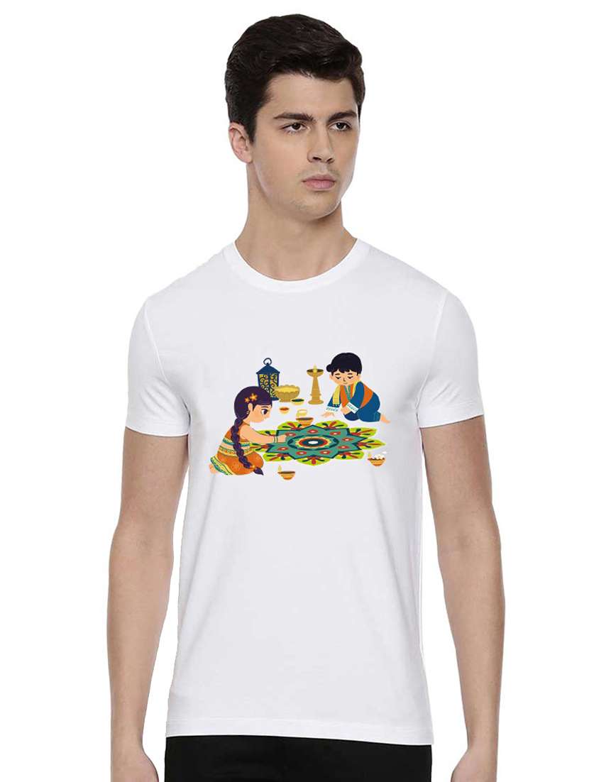 white printed regular t-shirt