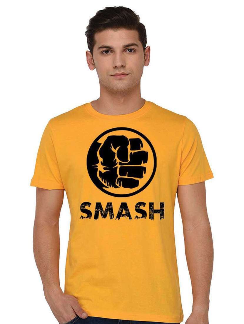 men front print short sleeve t-shirt