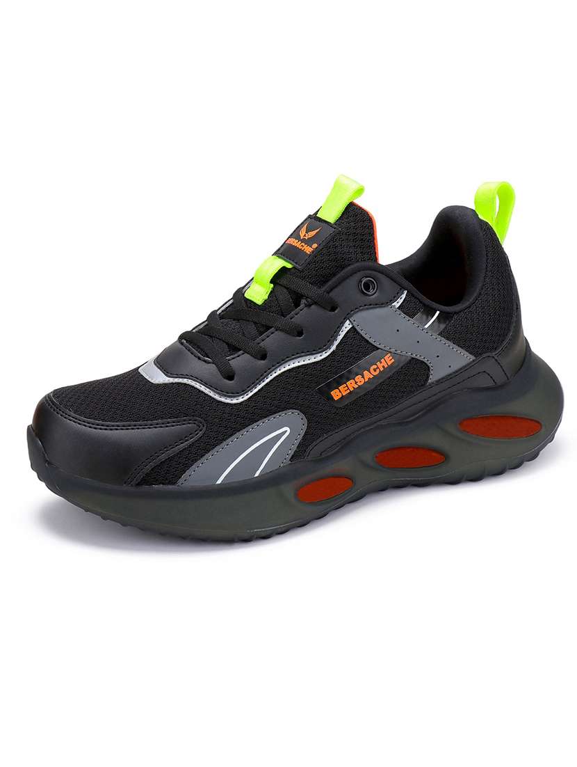 black sheet sport shoes