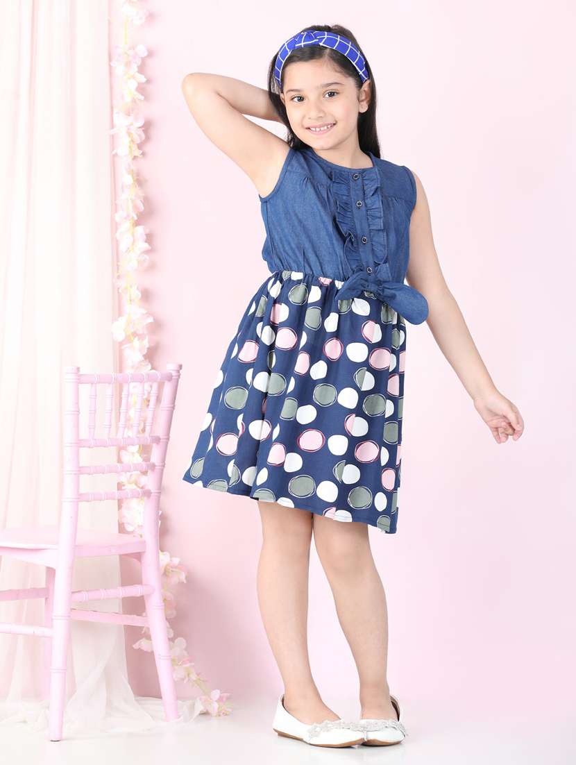 girls round neck sleeveless frock - 19370746 -  Standard Image - 2