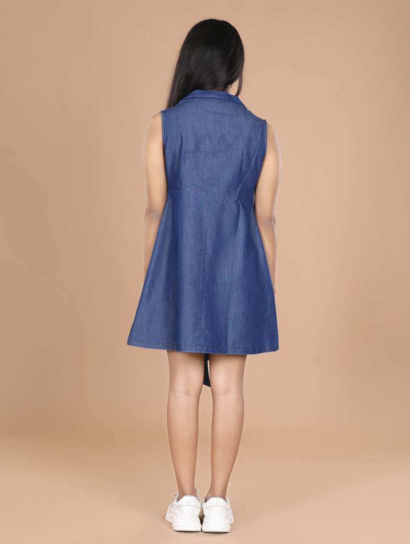 girls blue denim frock - 19370751 -  Standard Image - 2