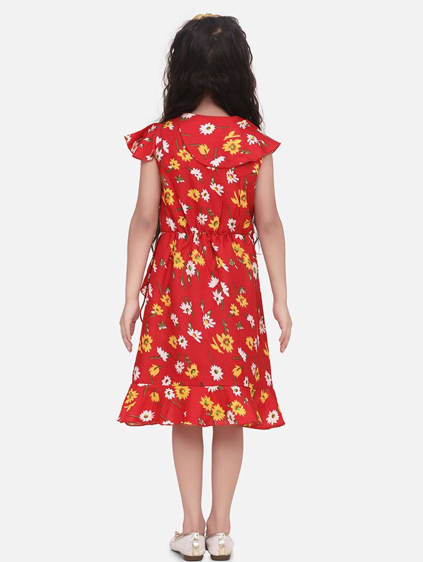 girls v neck short sleeves frock - 19370833 -  Standard Image - 2