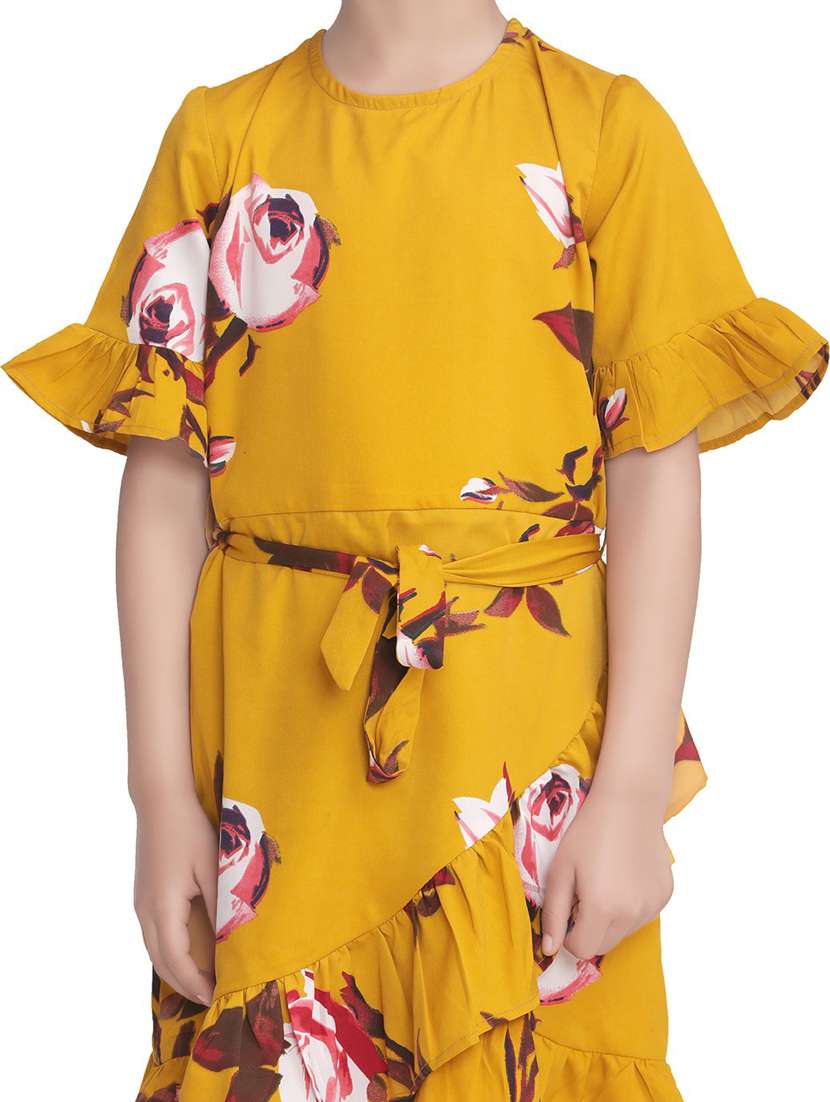 girls round neck bell sleeve frock - 19370844 -  Standard Image - 2