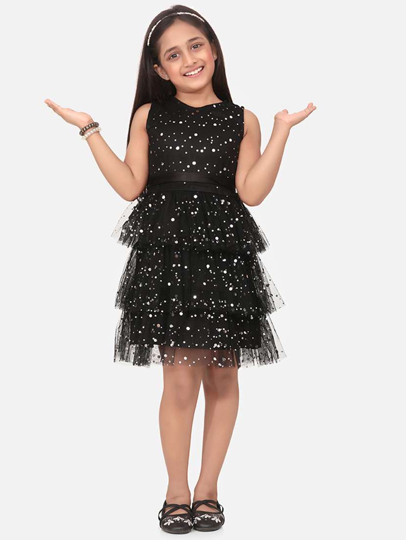 girls v neck sleeveless frock
