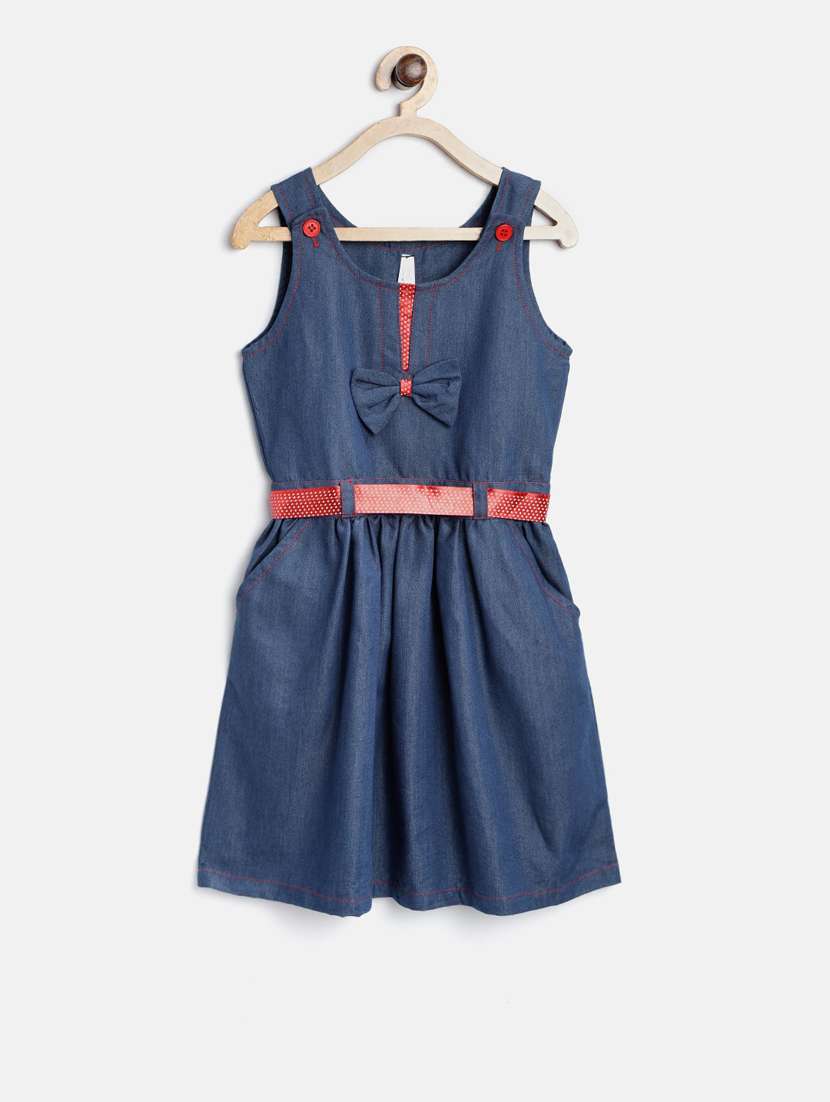 girls round neck sleeveless frock