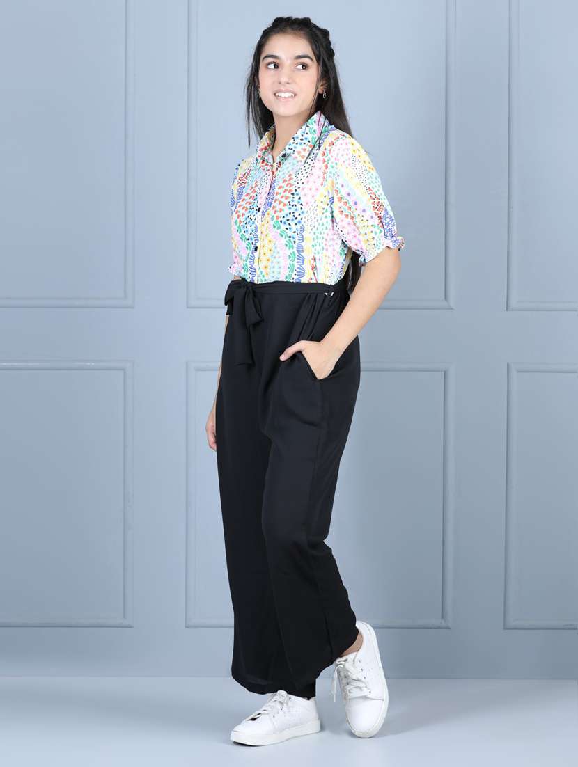 multi colored polyester full length jumpsuit jump suit - 19370891 -  Standard Image - 2