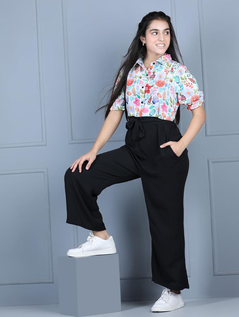 multi colored polyester full length jumpsuit - 19370892 - Standard Image - 2