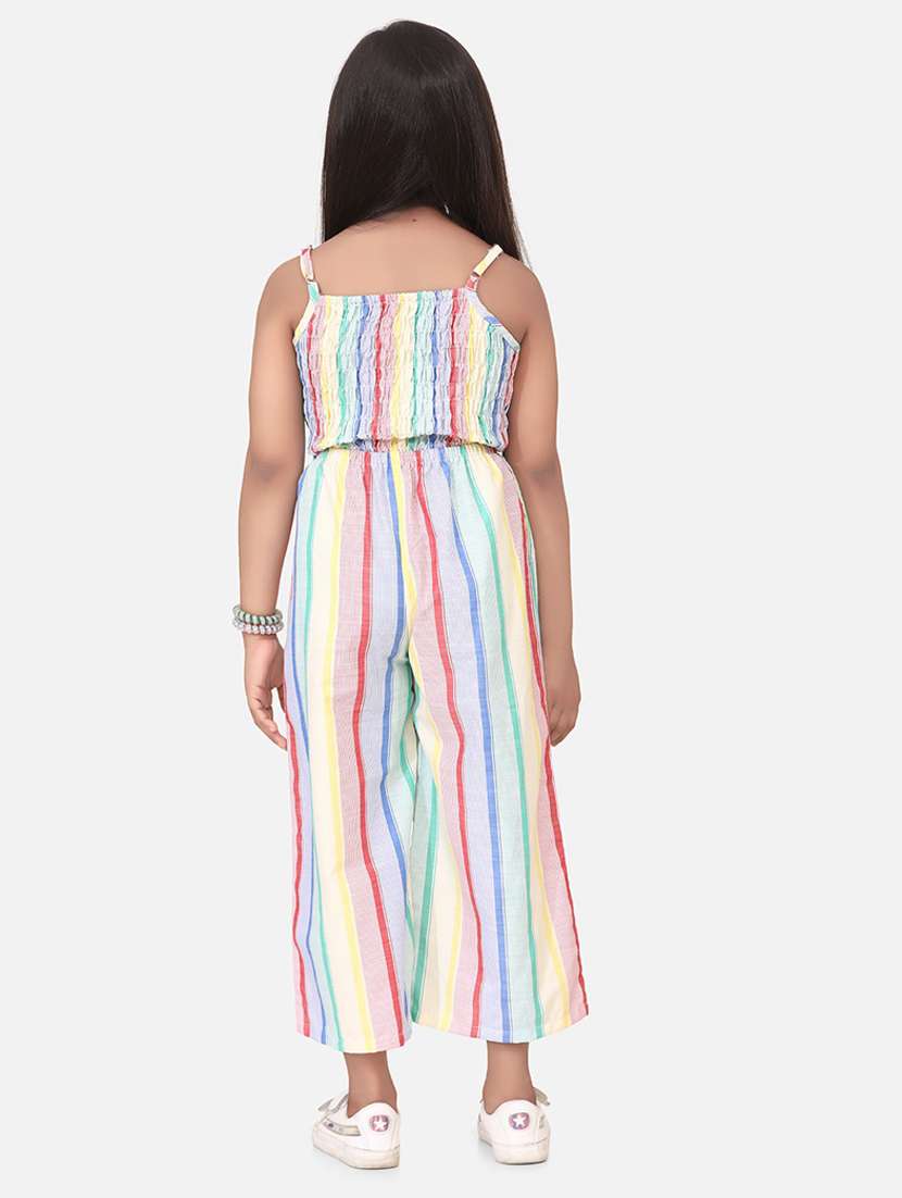 multi colored cotton blend full length jumpsuit - 19370924 -  Standard Image - 2