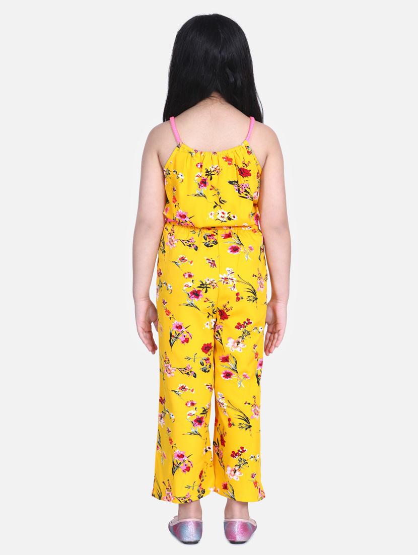 yellow polycrepe full length jumpsuit - 19370969 - Standard Image - 2