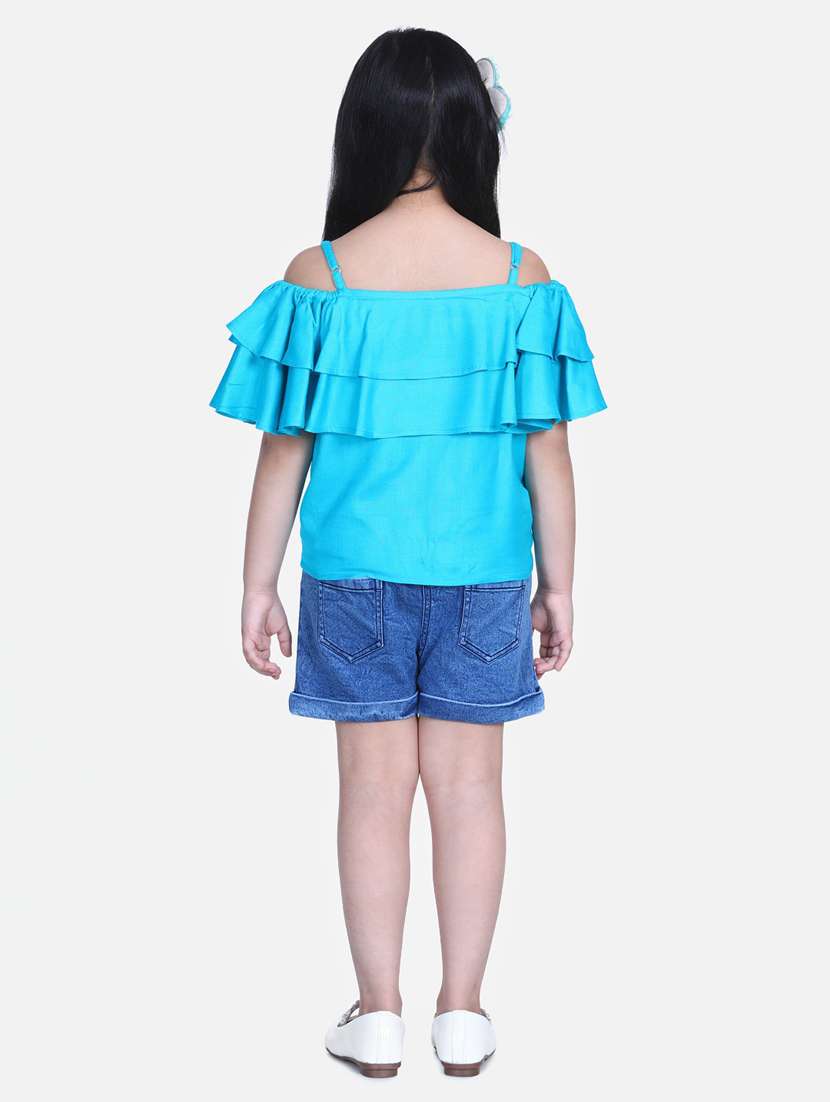 blue cotton shorts twin sets  - 19371017 -  Standard Image - 2