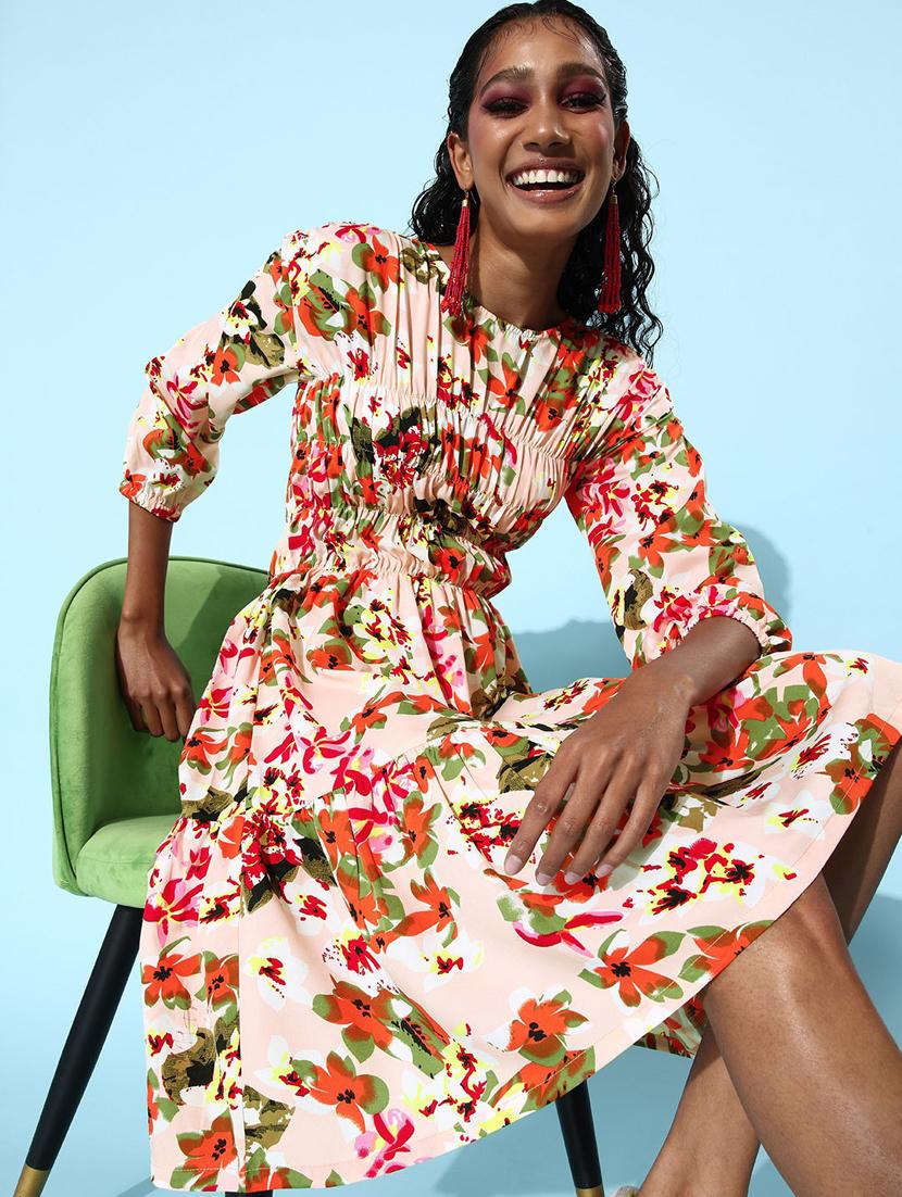 women's tiered dress floral dress - 19371166 - Standard Image - 2