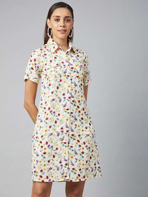 women's shirt floral dress - 19371232 - Standard Image - 0