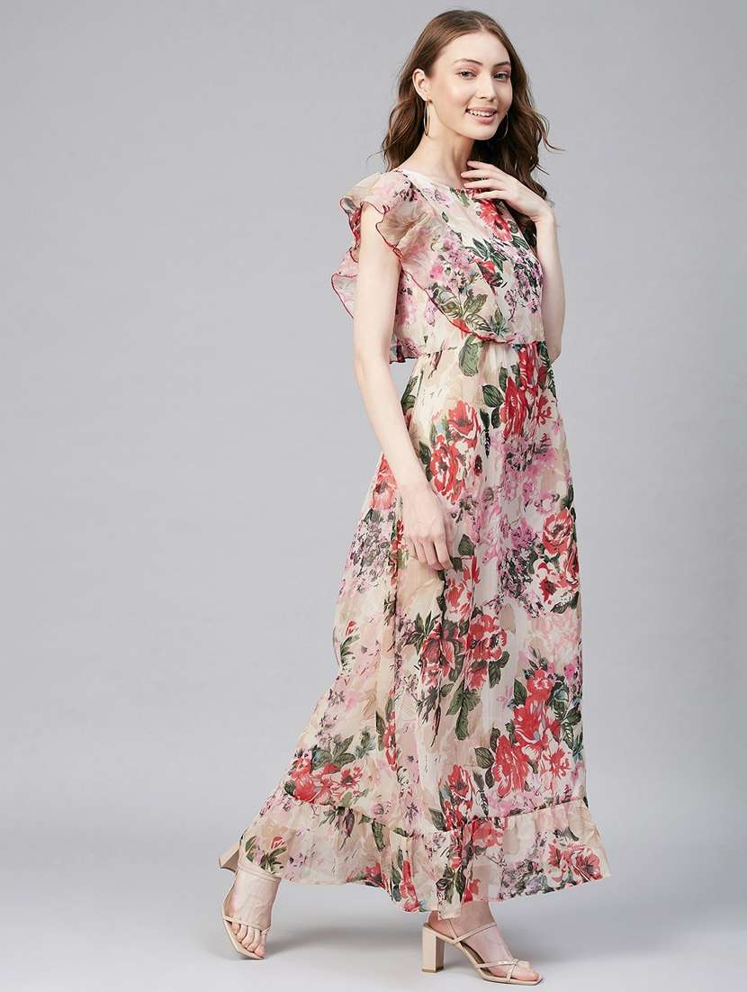 women's fit & flare floral dress - 19371234 - Standard Image - 2