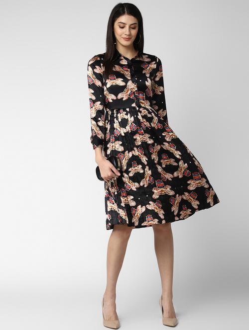 women's fit & flare quirky dress - 19371317 - Standard Image - 0