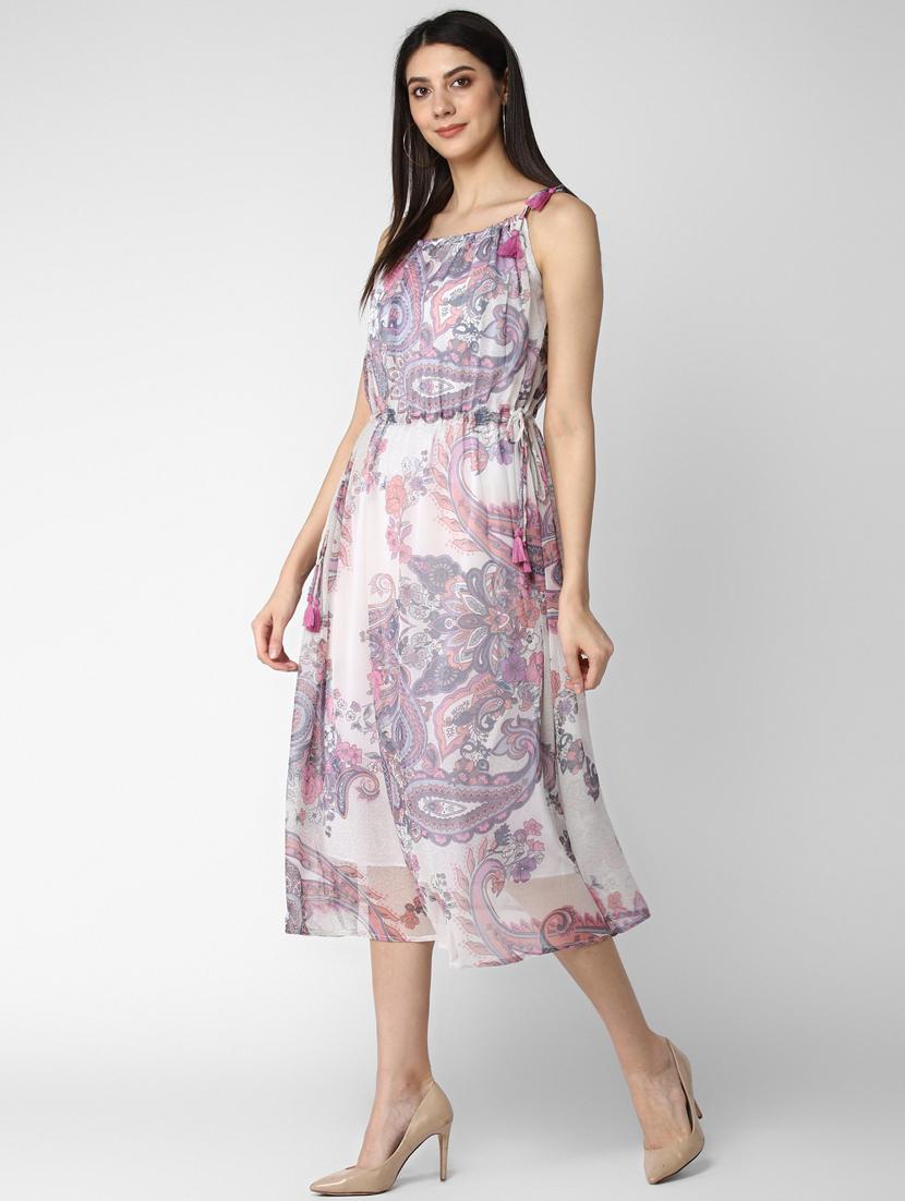 women's fit & flare paisley dress - 19371327 - Standard Image - 2
