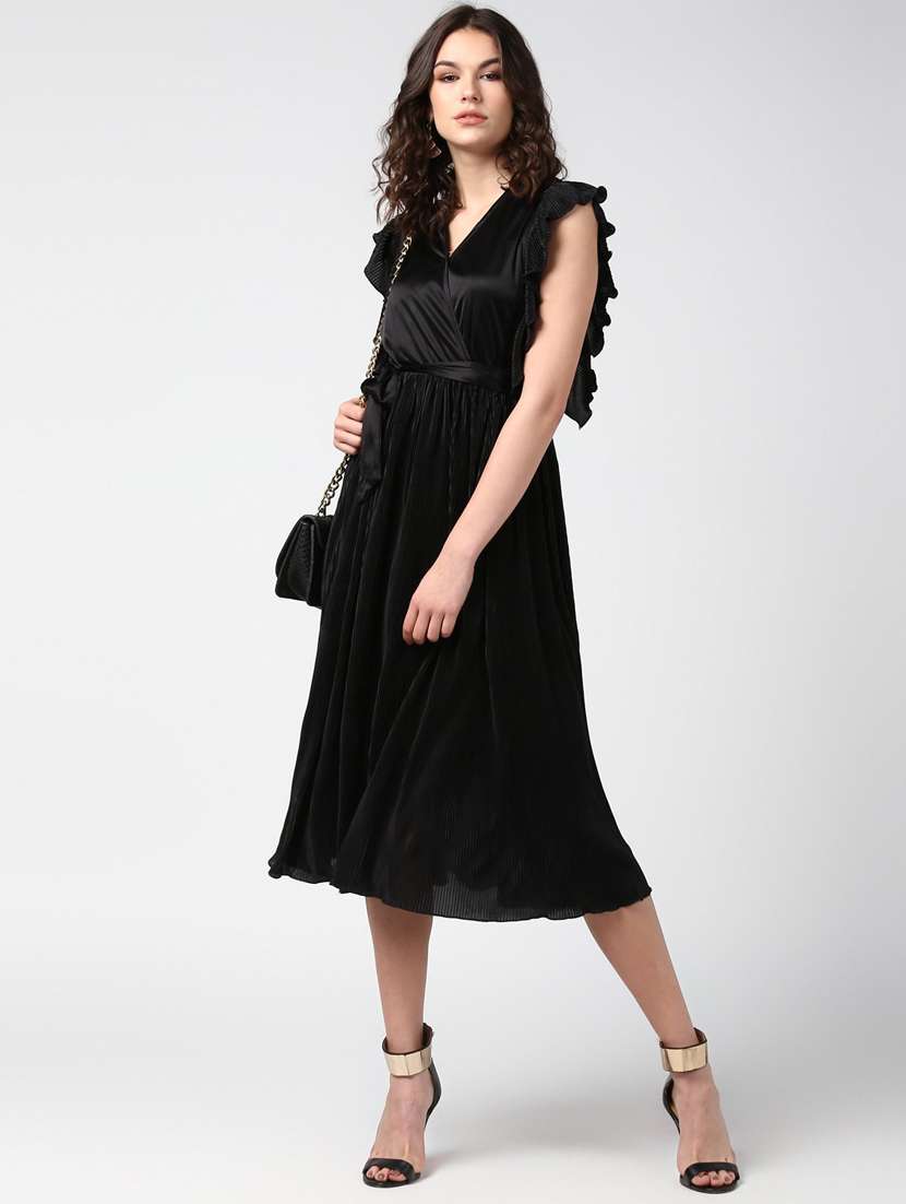 women's fit & flare solid dress