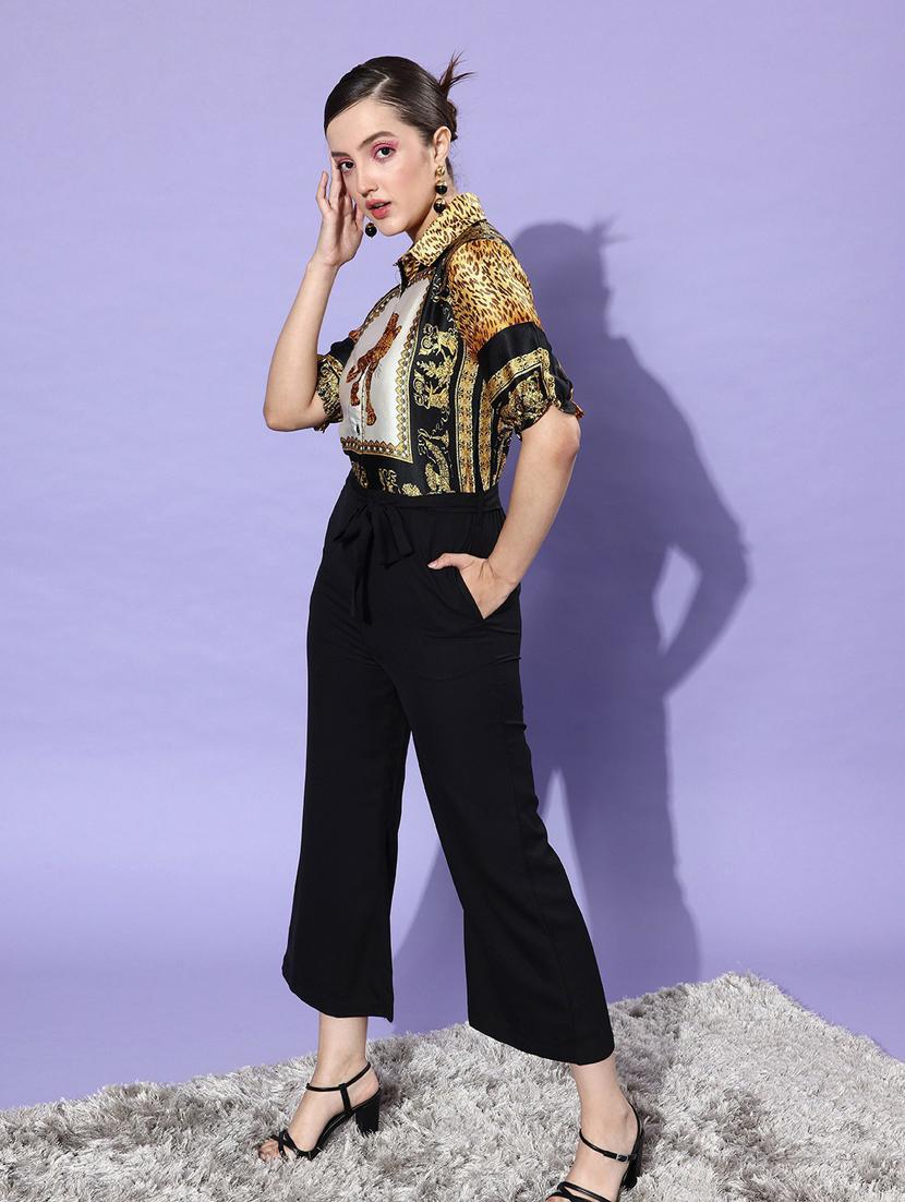 women black printed short sleeve shirt - 19371530 - Standard Image - 2