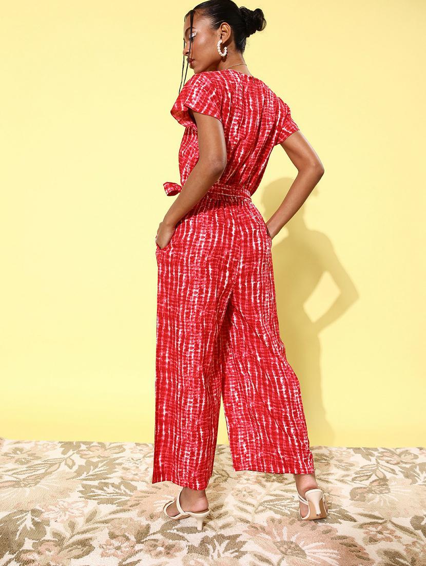 pink printed full leg jumpsuit - 19371539 - Standard Image - 2