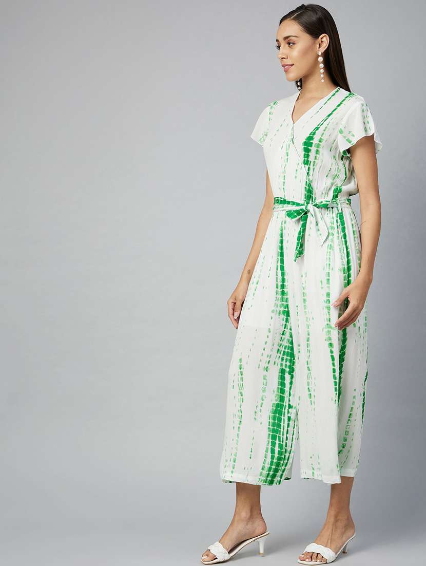 white tie & dye full leg jumpsuit - 19371545 -  Standard Image - 2