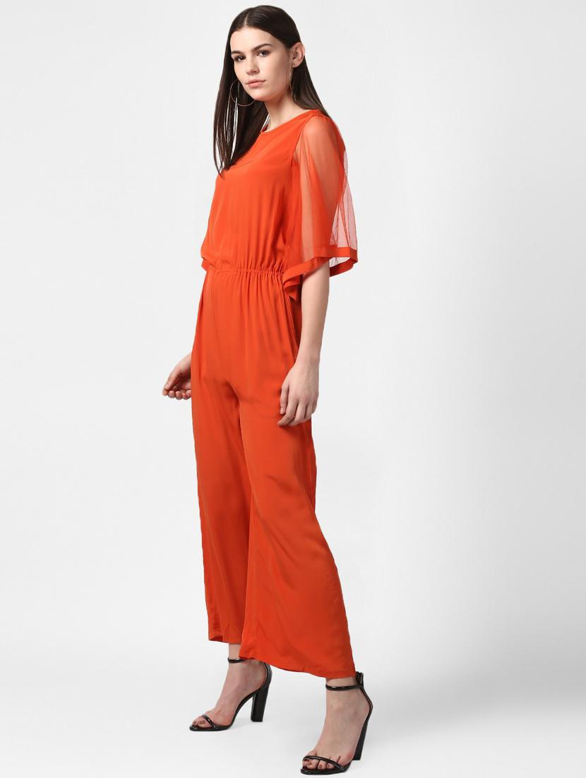 red solid full leg jumpsuit - 19371595 - Standard Image - 2