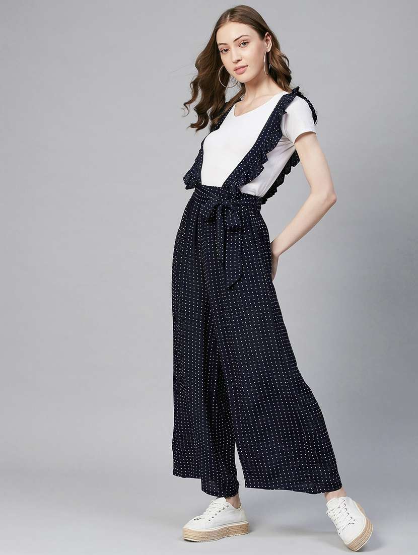 navy blue printed dungaree - 19371660 - Standard Image - 2