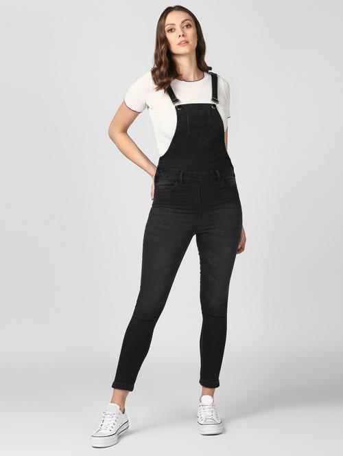 black denim dungaree  - 19371663 -  Standard Image - 0
