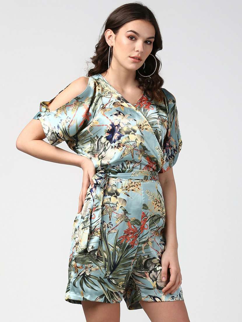 Blue Printed Jumpsuit