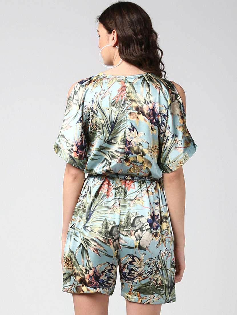 Blue Printed Jumpsuit